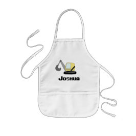 Boys Construction Digger Bagger Doodle und Name Kinderschürze