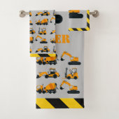 Boys Construction Diggers Personalisiert Handtuch  Badhandtuch Set (Insitu)