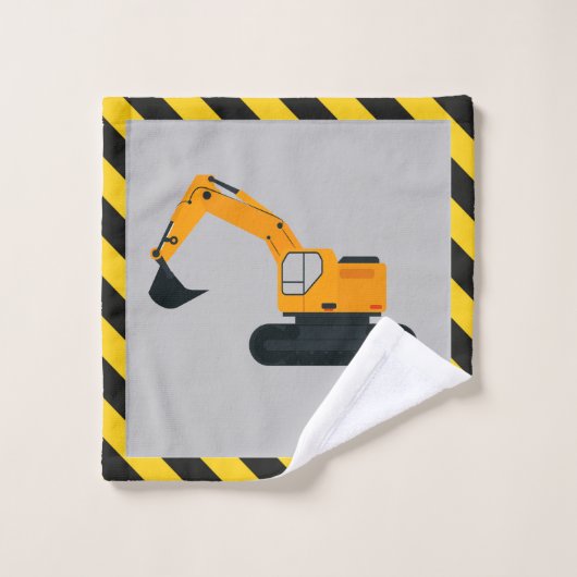 Boys Construction Diggers Personalisiert Handtuch  Badhandtuch Set (Waschlappen)