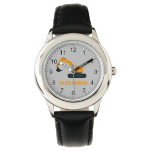 Boys Construction Excavator Personalisiert Watch Armbanduhr