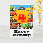 Boy's Construction Truck 4. Happy Birthday Karte (Gelbe Blume)