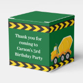 Boys Construction Truck Green Kindergeburtstag Par Geschenkschachtel (Vorderseite)