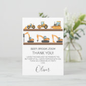 Boys Construction Vehicles Geburtstag Danke Karte (Stehend Vorderseite)