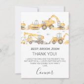 Boys Construction Vehicles Geburtstag Danke Karte (Vorderseite)