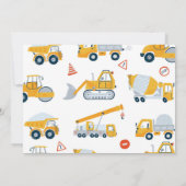 Boys Construction Vehicles Geburtstag Foto Dankeskarte (Rückseite)