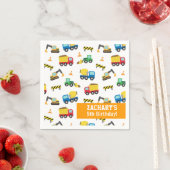 Boys Construction Vehicles Muster Geburtstagsparte Serviette (Beispiel)