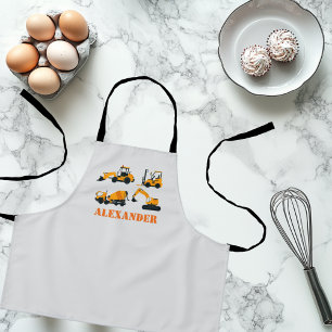 Boys Construction Vehicles Personalisierte Schürze