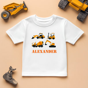 Boys Construction Vehicles Personalisierter T - Sh T-Shirt