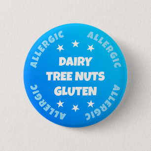 Boys Cool Blue Emergency Contact Food Allergie Button
