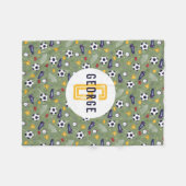 Boys Cool Blue Football Soccer Sports Kids Fleecedecke (Vorderseite (Horizontal))