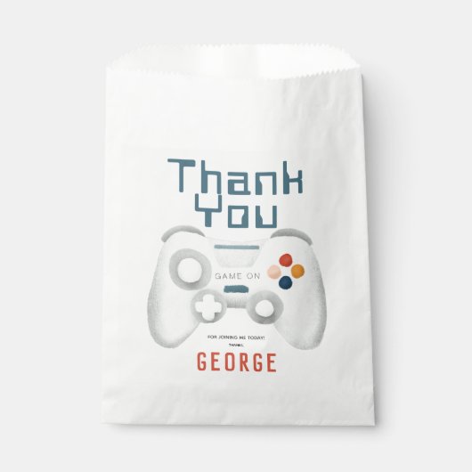 Boys Cool Blue Gaming Kindergeburtstag Geschenktütchen (Vorderseite)