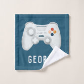Boys Cool Blue Video Game Kids Gamer Badhandtuch Set (Waschlappen)