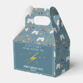 Boys Cool Blue Video Game Kindergeburtstag Geschenkschachtel (Rückseite)
