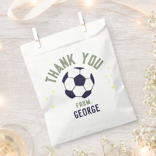 Boys Cool Soccer Thank You Kids Birthday Geschenktütchen (Ausgeschnitten)