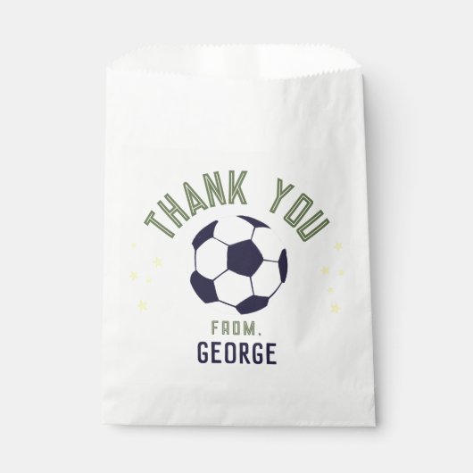 Boys Cool Soccer Thank You Kids Birthday Geschenktütchen (Vorderseite)