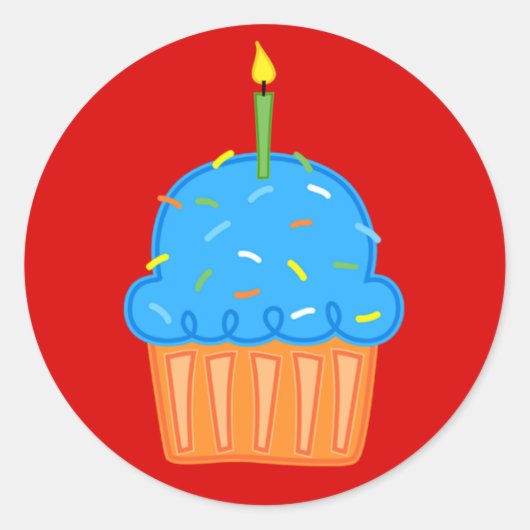 Boys Cupcakes Rote Aufkleber (Vorderseite)