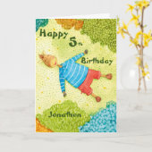 Boy's Custom Cartoon Geburtstag Karte (Gelbe Blume)