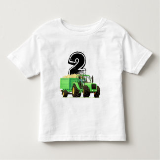 Boys Custom Green Traktor 2. Geburtstag Kleinkind T-shirt
