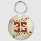 Boy's custom name jersey number baseball schlüsselanhänger (Vorderseite)