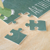 Boys Cute and Magical Green Dragon and Name Puzzle (Seite)