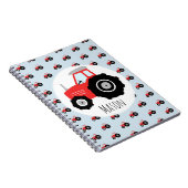 Boy's Cute Red Tractor Pattern Kids School Notizblock (Rechte Seite)