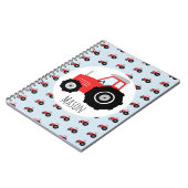 Boy's Cute Red Tractor Pattern Kids School Notizblock (Linke Seite)