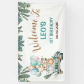 Boys Cute Safari Birthday Banner (Vertikal)