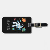 Boys Cute Space Astronaut Kids Gepäckanhänger (Vorderseite horizontal)