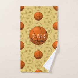 Boys Cute Sports Basketball Pattern Kids Handtuch