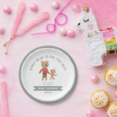 Boys Cute Woodland Baby Bear Pappteller (Party)