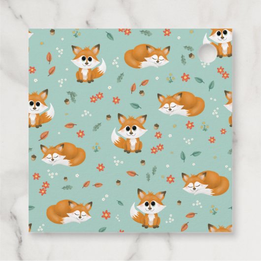 Boys Cute Woodland Fox Baby Shower Thank You Geschenkanhänger (Rückseite)