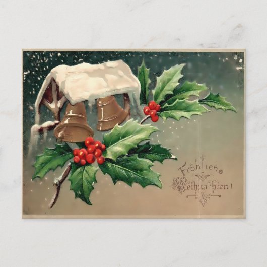 Boys Cutting the Christmas Tree in Snowy Forest Postkarte (Vorderseite)