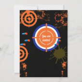 Boys Dart Gun Birthday Party Einladung (Rückseite)