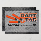 Boys Dart Tag Geburtstagsparty Einladung (Vorne/Hinten)