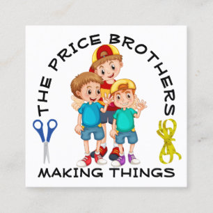 Boys Designer Business Card Quadratische Visitenkarte