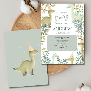 Boys Dinosaur Geburtstagsparty 1. 3. 4. Einladung