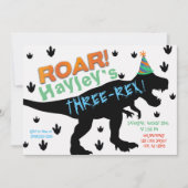 Boys Dinosaur Party Hat Geburtstag Einladung (Vorderseite)