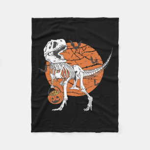 Boys Dinosaur Skeleton T Rex Beängstigend Pumpkin Fleecedecke