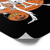 Boys Dinosaur Skeleton T Rex Beängstigend Pumpkin  Poster (Ecke)