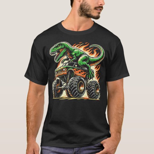 Boys Dinosaur Tee for Men or Kids Monster Truck To (Vorderseite)