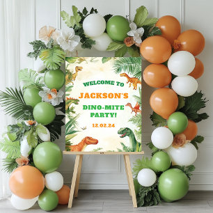 Boys Dinosaurier Geburtstagsparty Begrüßungspposte Poster