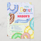 Boys Donuts Geburtstagsparty Einladung (Vorne/Hinten)