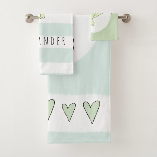 Boy's Doodle T-Rex Dinosaurier mit Name Kids Badhandtuch Set (Insitu)