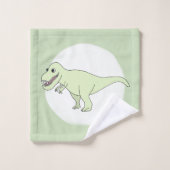 Boy's Doodle T-Rex Dinosaurier mit Name Kids Badhandtuch Set (Waschlappen)