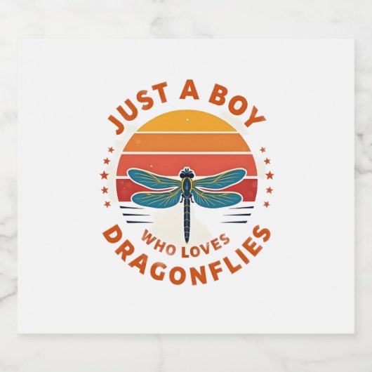 Boys Dragonfly Schaumweinetikett (Einzelnes Label)