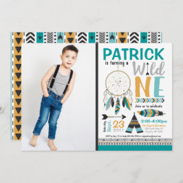 Boys Dreamcatcher Wild ONE Einladung zum 1. Geburt