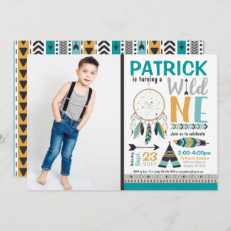 Boys Dreamcatcher Wild ONE Einladung zum 1. Geburt