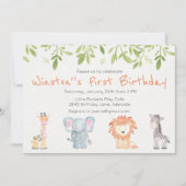 Boy's Dschungel zum Geburtstag Einladung (Vorderseite)