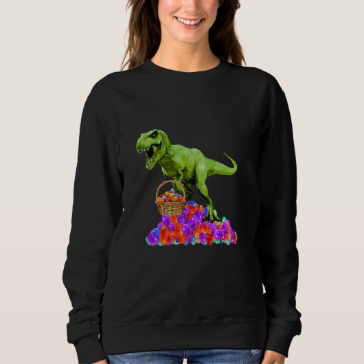 Boys Easter Dino Bunny Egg Hunt Dinosaur Trex T Re Sweatshirt (Vorderseite)