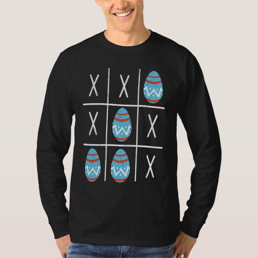 Boys Easter Eggs Tic Tac Toe XO XO 2023 Easter T-Shirt (Vorderseite)